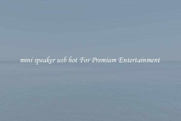 mini speaker usb hot For Premium Entertainment 