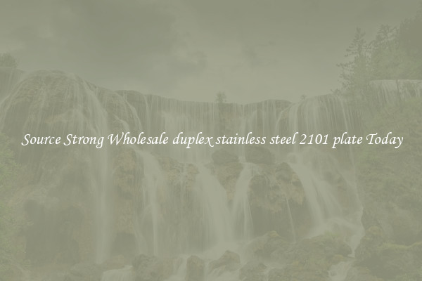 Source Strong Wholesale duplex stainless steel 2101 plate Today