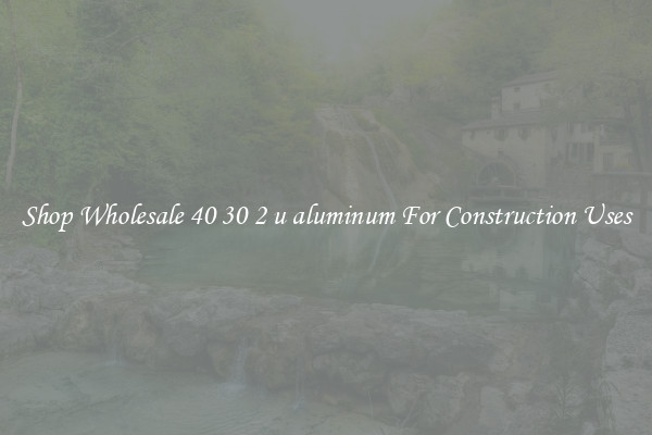 Shop Wholesale 40 30 2 u aluminum For Construction Uses