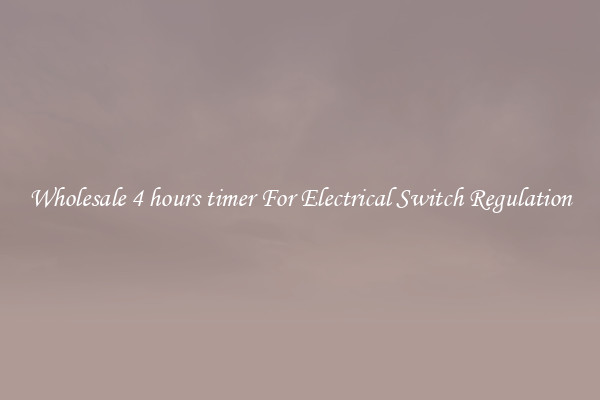 Wholesale 4 hours timer For Electrical Switch Regulation