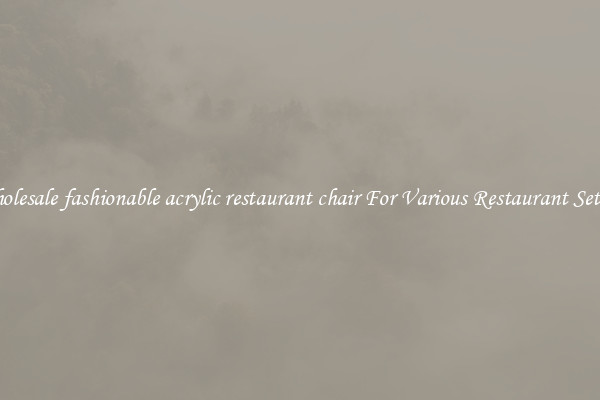 Wholesale fashionable acrylic restaurant chair For Various Restaurant Setups