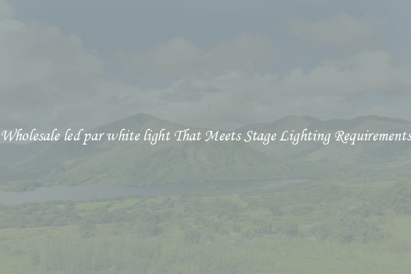 Wholesale led par white light That Meets Stage Lighting Requirements